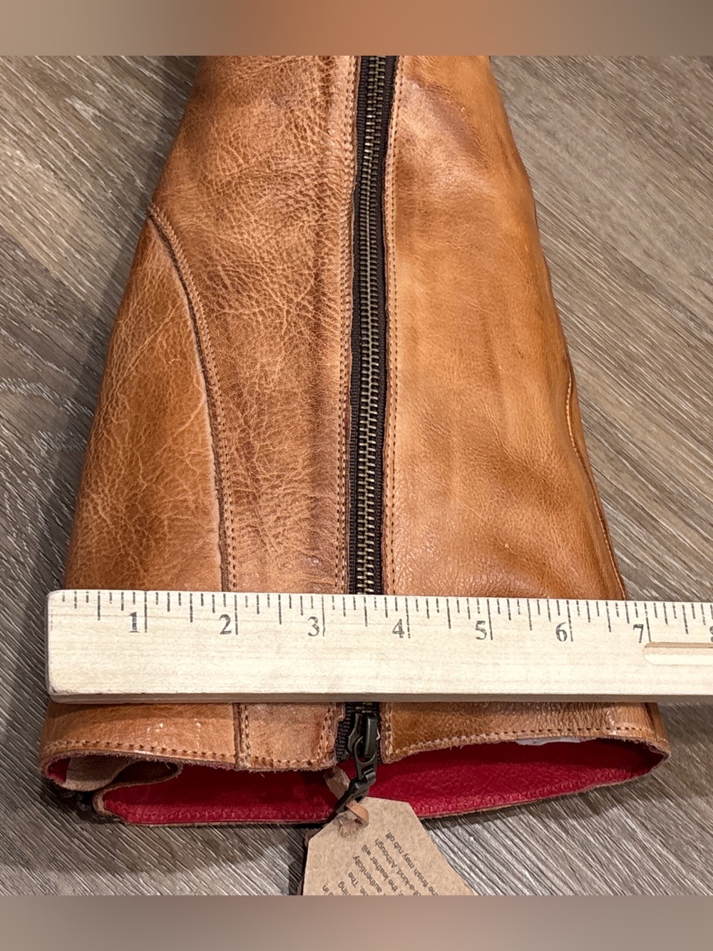 Bed Stu Glaye Wide Calf Tan Rustic Leather Boots 9.5 NEW In Box - Picture 12 of 16